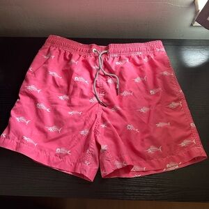 Pink Fish Swim Trunks (Adult Small) (Great Condition)